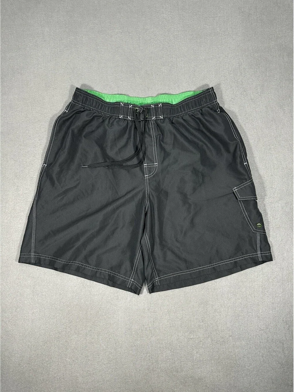 Champion Mens XL Black Swim Trunks Board Shorts Lined Cargo Pocket